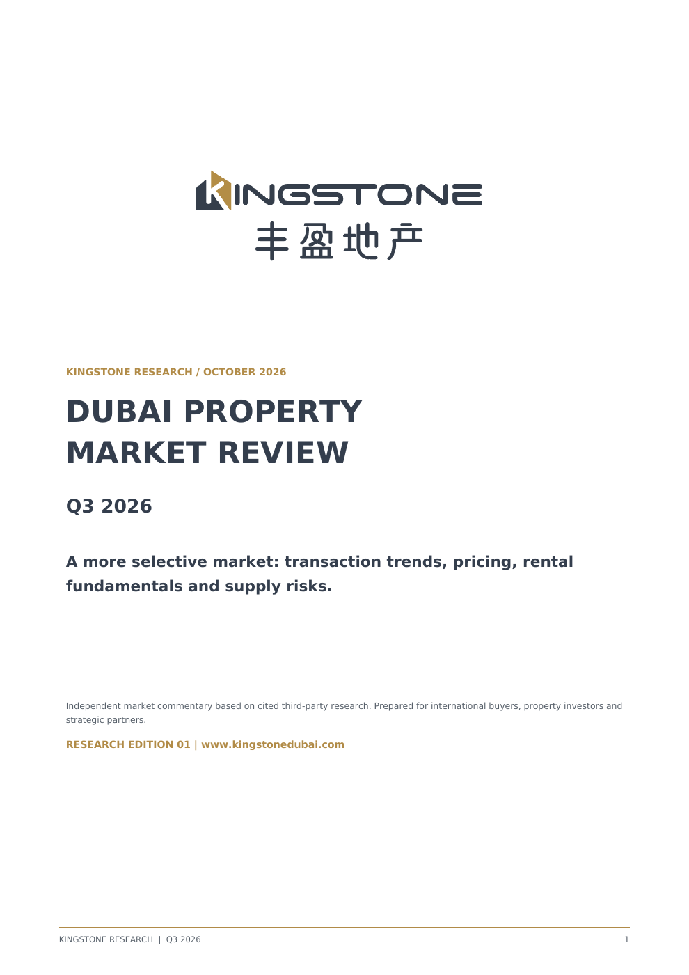 Kingstone Q3 2026 report cover